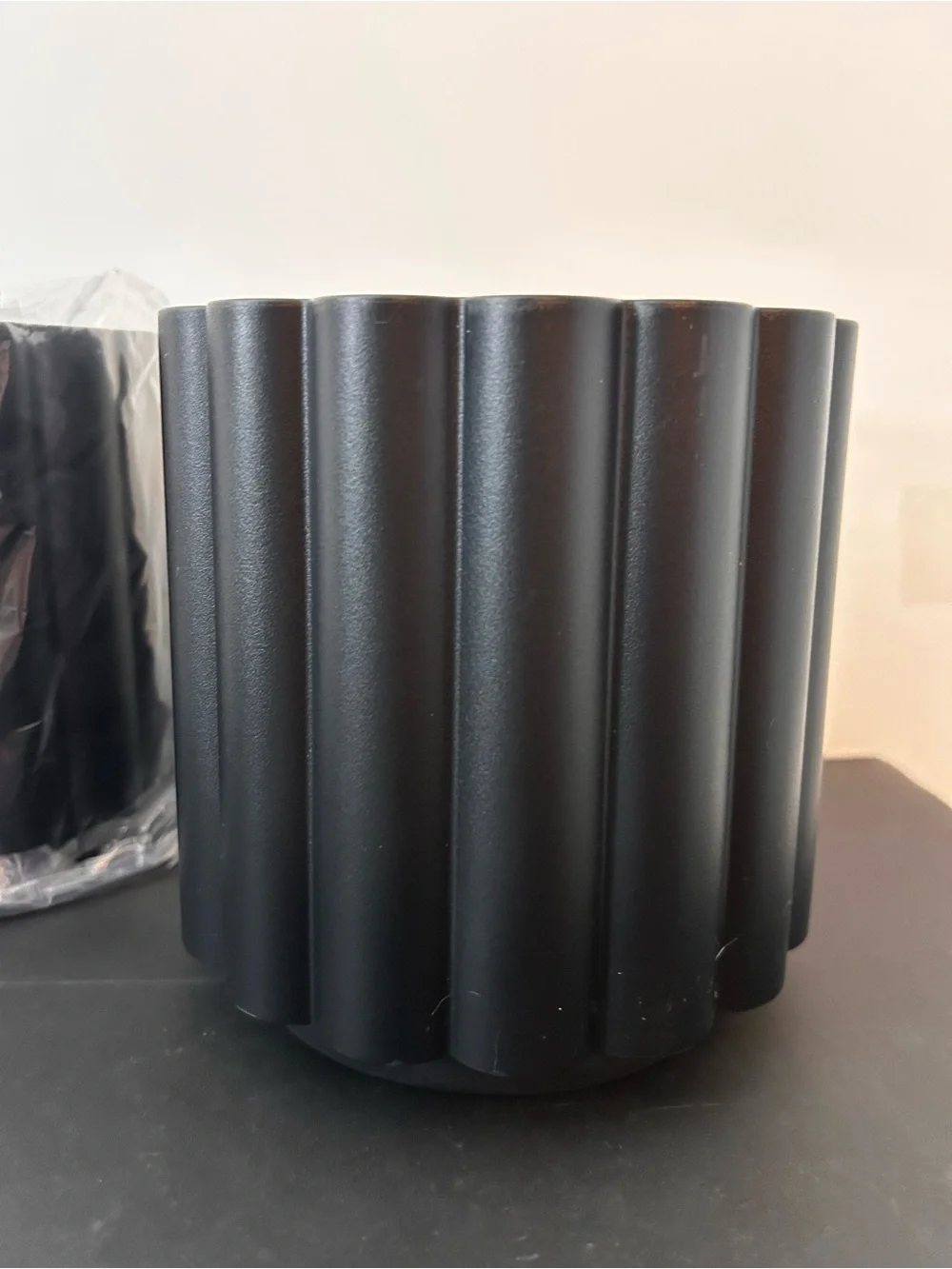 Threshold Matte Black Ribbed Planter